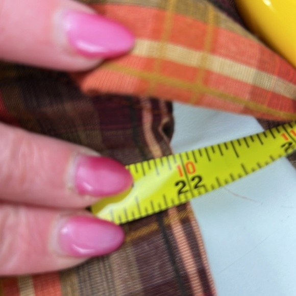 Columbia Sportswear Company Men's LS Orange Plaid Casual Button Down Shirt - Picture 7 of 9